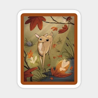 Deer in Maple Flurries Magnet