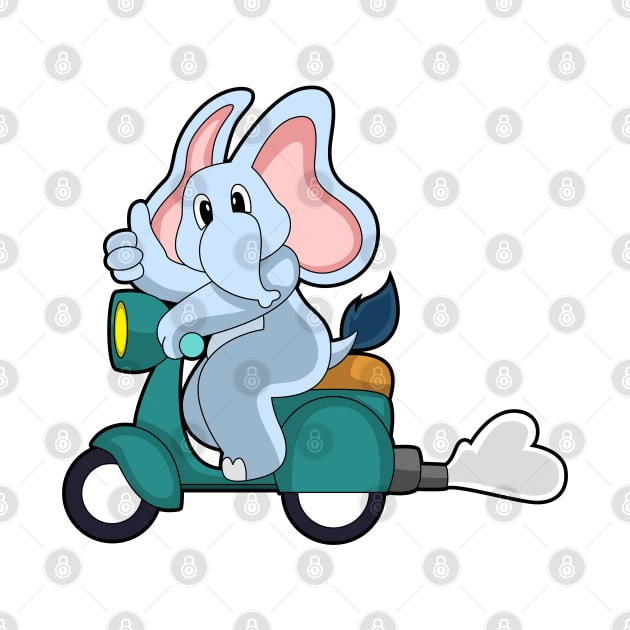 Elephant as Biker with Scooter by Markus Schnabel