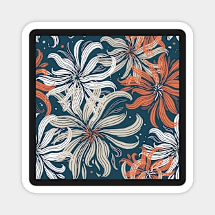 Stylized chrysanthemum pattern Magnet