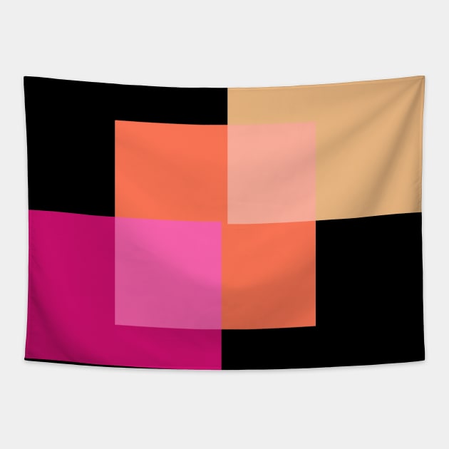 Colorful Square Pattern Tapestry by Heartfeltarts