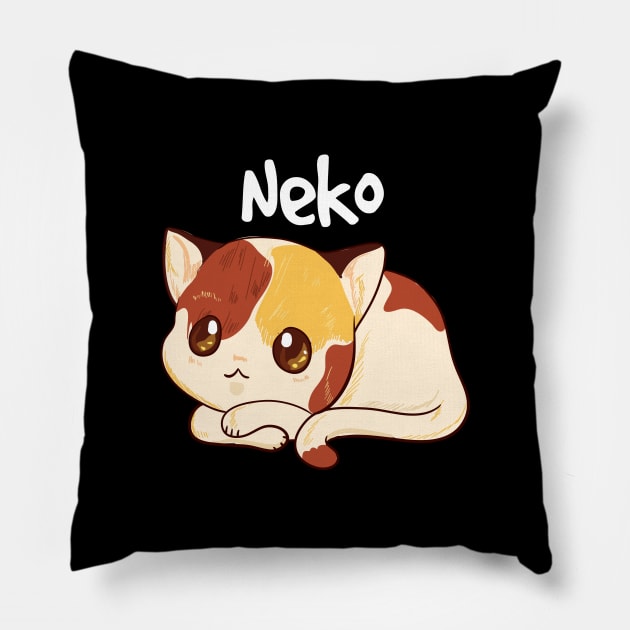 Kawaii Cat Shirt Japanese Manga Anime Gift Neko Pillow by biNutz
