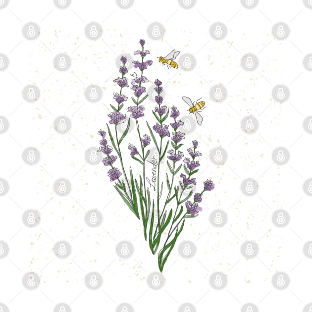 Wildflower Lavender honey bee by DenesAnnaDesign