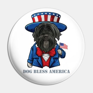 Portuguese Water Dog  Bless America Pin