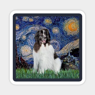 Starry Night Adapted to Include a Newfoundland Landseer Magnet