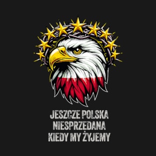 Patriotic Polish Pride Eagle Crown of Stars Artwork T-Shirt