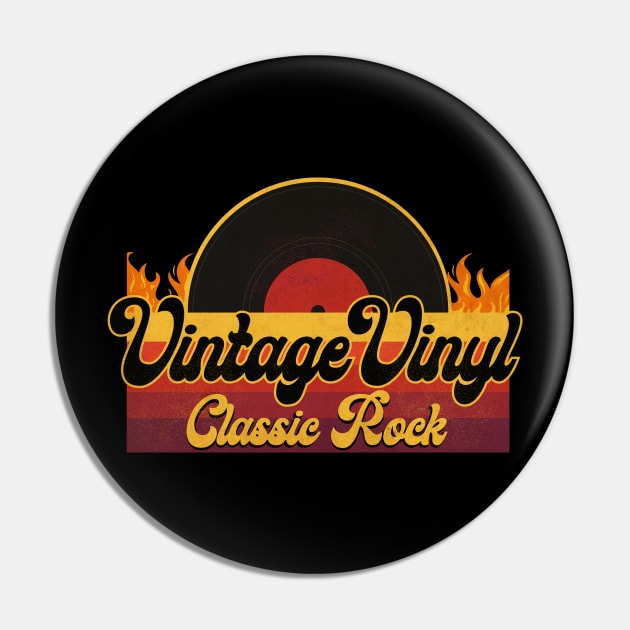 Vintage Vinyl Classic Rock Pin by CTShirts