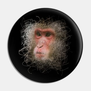 Digital Art - Snow Monkey Pin