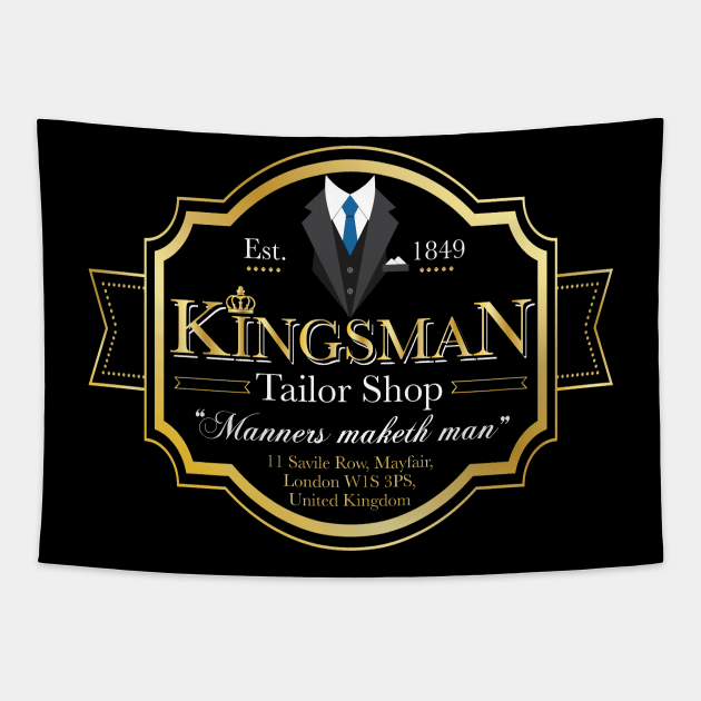 Kingsman Tailor Shop Tapestry by Alema Art