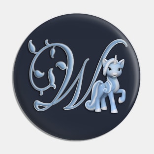 Monogram W Custom Unicorn Pin