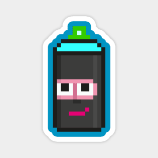Crypto Spraycan Balaclava pixel art Magnet
