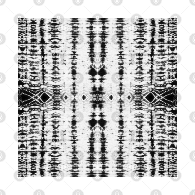 Shibori tiedye black & white vertical stripes by marufemia