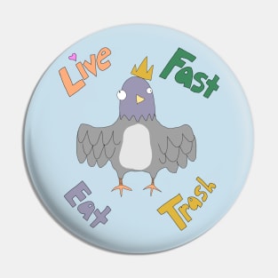 Live Fast Eat Trash Pin