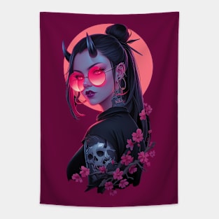 Asian Demon Girl Tapestry