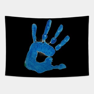 blue hand Tapestry