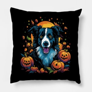 Border Collie Halloween Pillow