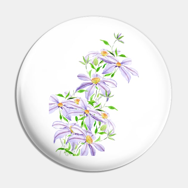 climbing purple clematis florida watercolor Pin by colorandcolor