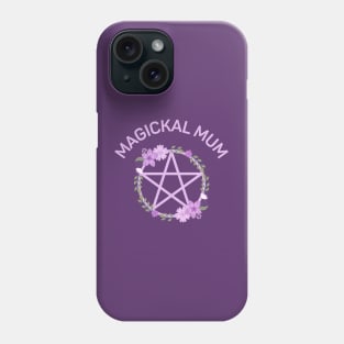 Magickal Mum Purple Lilac Floral Pentacle Cheeky Witch® Phone Case