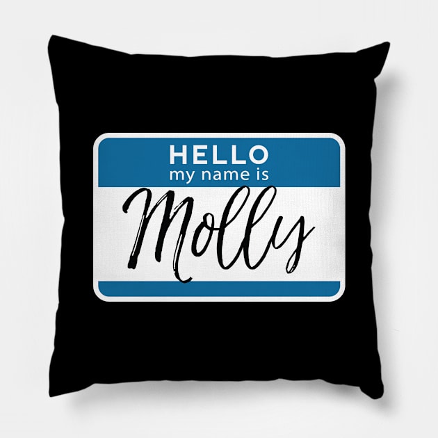 Molly Personalized Name Tag Woman Girl First Last Name Birthday Pillow by Shirtsurf