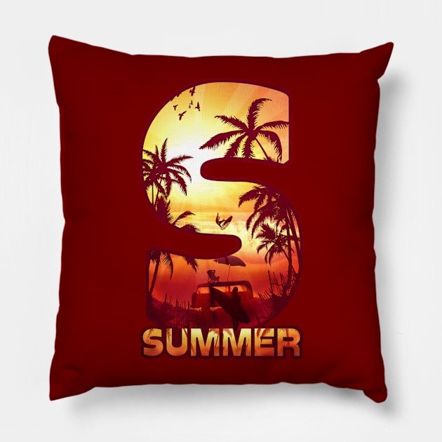 S for Summer Pillow by DVerissimo