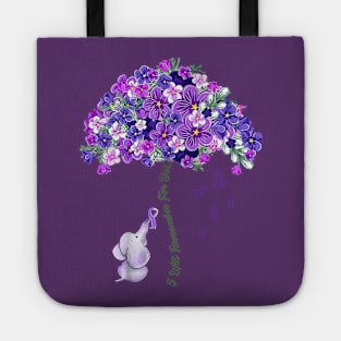 Alzheimers Flower, Alzheimers Awareness Month, I Will Remember For You, Family Support Tote