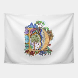 D - an illuminated letter Tapestry