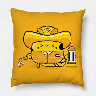 yellow cat firefighter profession Pillow