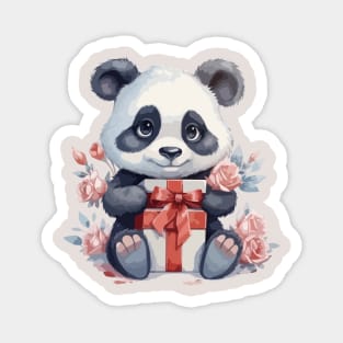 Cute Panda with gifts Magnet