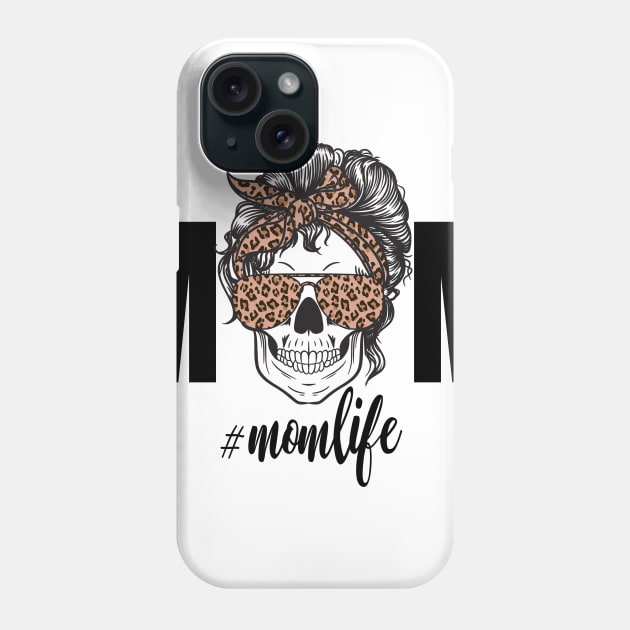 Mom Life Skull Cheetah print Retro Phone Case by PIIZ