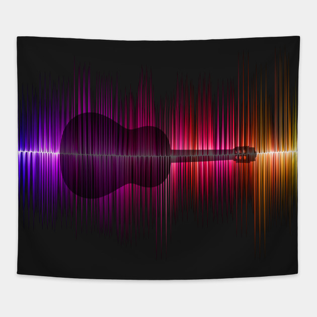 Sound Wave Guitar Sound Waves Tapestry TeePublic