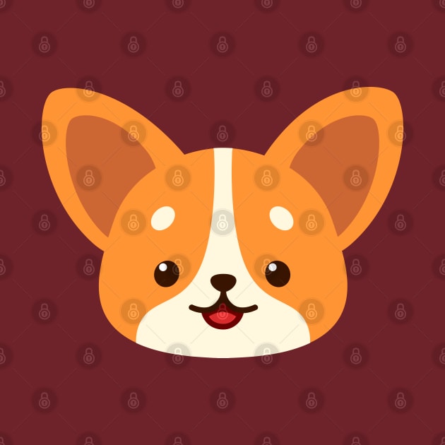 Cute corgi face by Elysart