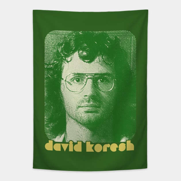 David Koresh /// Retro Style Cult Leader Design Tapestry by DankFutura
