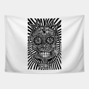 Mexican skull, day of the dead cinco de mayo Mexico Sugar Tapestry