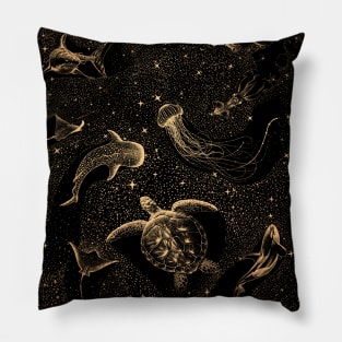 Cosmic Ocean -  Dark GOLD Version Pillow