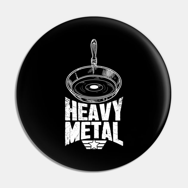 Heavy Metal Cast Iron Cookware Chef Pin by captainmood