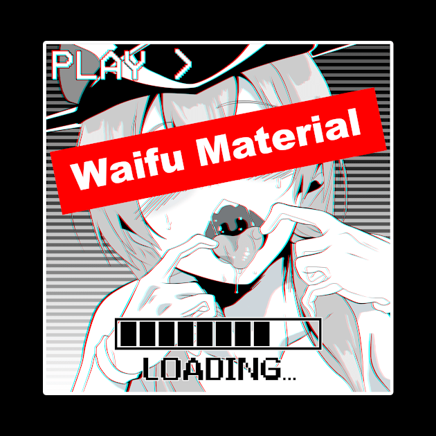 Waifu Material Ahegao Face Manga Girl VHS Video Style by AnimeWeebZ