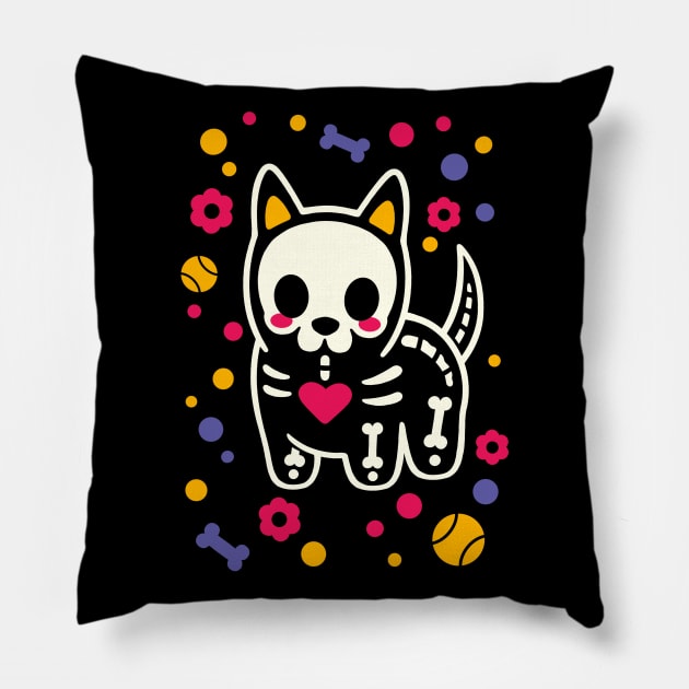 dog skeleton Pillow by NemiMakeit