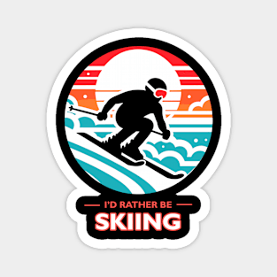 I'd Rather Be Skiing Magnet