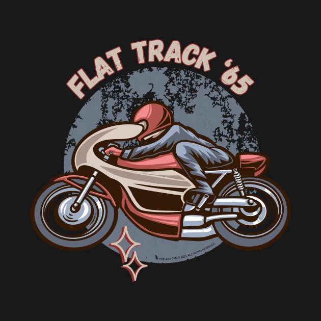 Flat Track '65 Cafe Racer Retro Motorcycle by Timeless Chaos