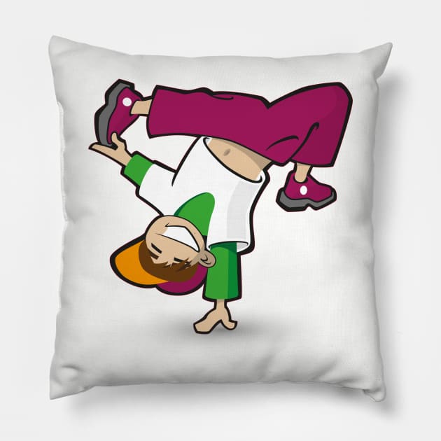 Little breakdancer Pillow by krzykostrowski