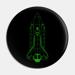 Pixel Art: Space Shuttle (Green) Pin