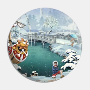 Snow in Kyoto anime Ukiyo-e vintage japanese art Pin