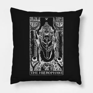 The Hierophant Tarot in white Pillow