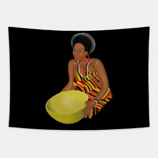 African Kente Girl Tapestry