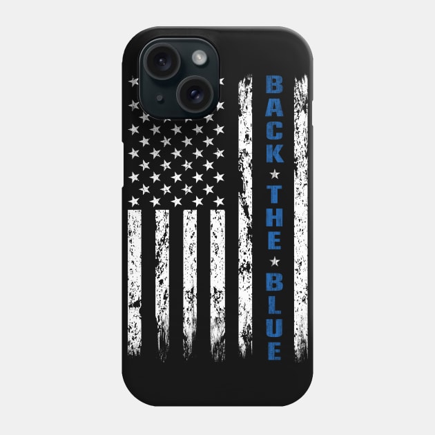 Back The Blue Thin Blue line American Flag police support Phone Case by Davishasari