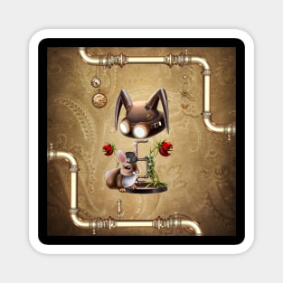 Steampunk, cute little bunny with hat Magnet