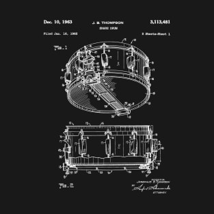 Snare Drum Thompson Patent White T-Shirt