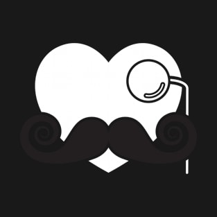 Hipster Heart with Mustache and Monocle T-Shirt