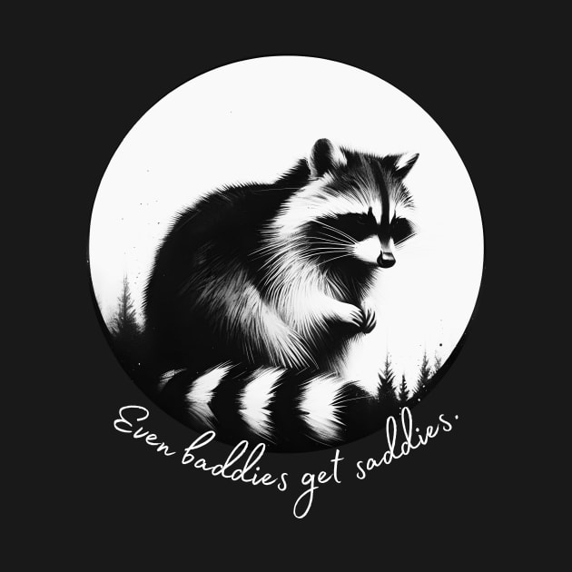 Even Baddies Get Saddies sad raccoon by Batshirt