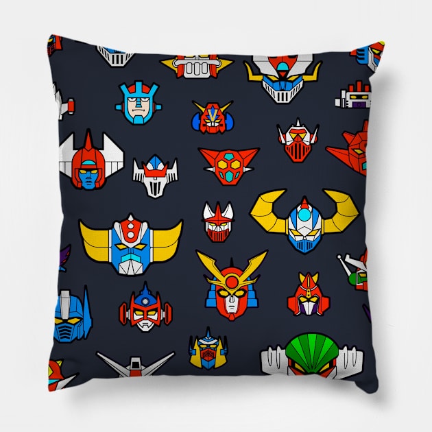 177 Robots Color Pillow by Yexart