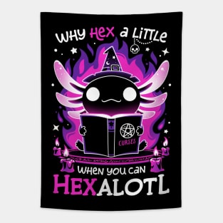 Axolotl Witching Hour - Spooky Salamander Tapestry